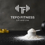 Tefo Fitness creatine powder on a scoop showing creatine benefits for strength and performance